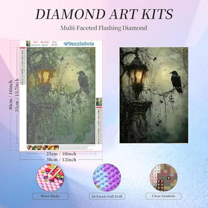 Halloween Diamond Art Kits for Adults Round Diamond Painting 12x16 Inch - color: DD147