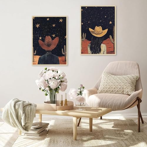 2Pack Cowboy Diamond Art Kits for Adults Diamond Painting Kit for Beginner | South Western Desert 5D DIY Diamond Dots Full Drill Crafts for Gem Art Dot Art for Adults Home Wall Decor for Teens 12x16 in - color: DP03415