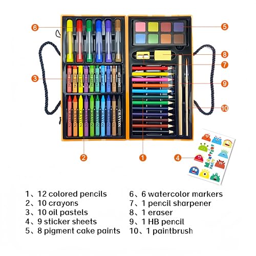 AmazeCat 59-Pack Deluxe Drawing Art Set,Art Supplies, Crafts Drawing Painting Kits Christmas Birthday Gifts for Teens Girls Boys Kids Adults Artists - color: Green