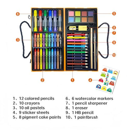 AmazeCat 59-Pack Deluxe Drawing Art Set,Art Supplies, Crafts Drawing Painting Kits Christmas Birthday Gifts for Teens Girls Boys Kids Adults Artists - color: Green
