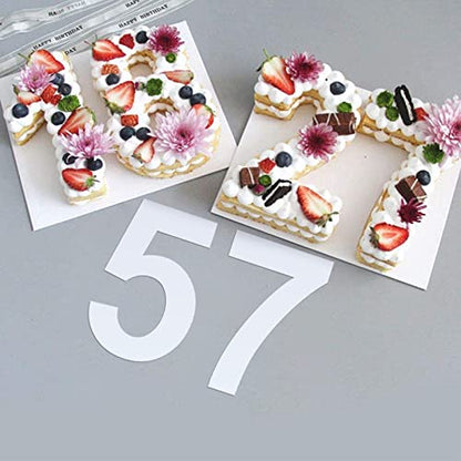 12 Inch Large Number Stencils Reusable Plastic Digital Templates for Cake Address Painting - size: 12 Inch