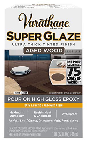 Varathane 363904 Super Glaze Pour-On High Gloss Epoxy, Quart, Aged Wood - color: Aged Wood