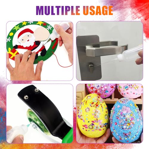 50ml Glue Precision Tip Applicator Bottle,Needle Tip Squeeze Bottle with 14ga 16ga 18ga 20ga 25ga Blunt Needle Oiler and Storage Caps - size: 50ml