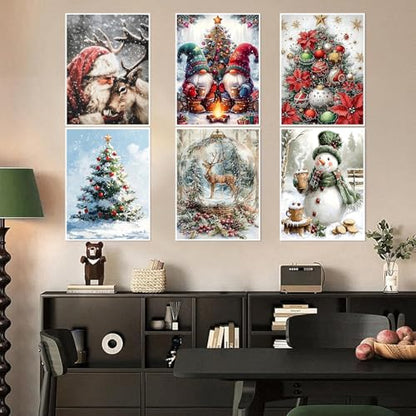 6 Pack Diamond Art Kits for Adults Christmas Diamond Painting Kits 12x16 In - color: 6 Pack Christmas, size: 11.8x15.7in(30x40cm)