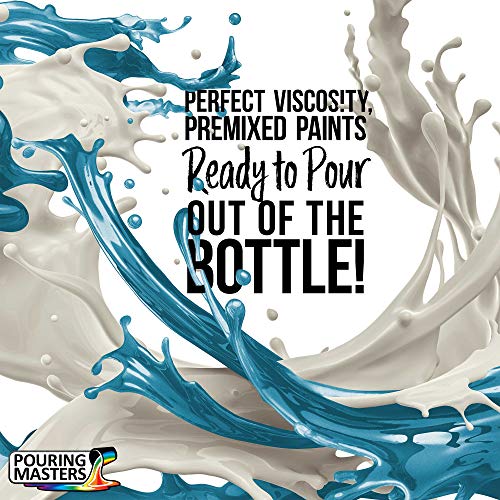Pouring Masters Ice Blue Metallic Pearl Ready to Pour Acrylic Pouring Paint - Premium 8-Ounce Pre-Mixed Fluid Acrylic Paint - Fluid Art Supplies for Canvas, Wood, Paper, Tile & Rocks - color: Ice Blue Metallic Pearl, size: 8 Fl Oz (Pack of 1)