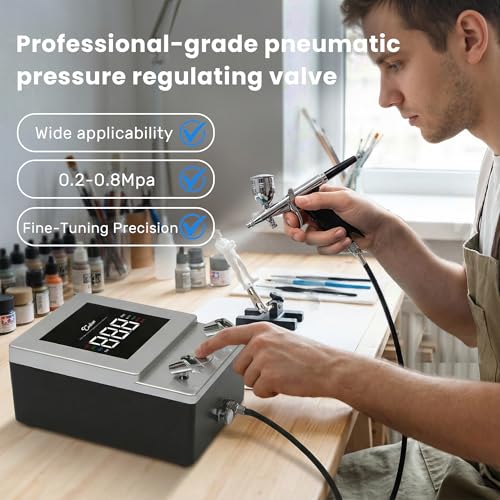 Colima Airbrush Compressor, Air Compressor with 0.5–30 PSI Air Control - color: Airbrush Compressor