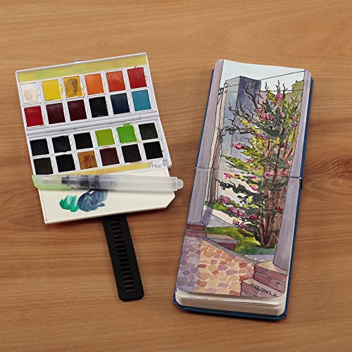 Creative Mark Globetrotter Watercolor Wristbands - Beautiful Watercolor Palette Held on Your Wrist! - Journal 24 Pan Bundle - style: Journal 24 Pan Bundle