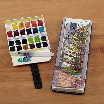 Creative Mark Globetrotter Watercolor Wristbands - Beautiful Watercolor Palette Held on Your Wrist! - Journal 24 Pan Bundle - style: Journal 24 Pan Bundle