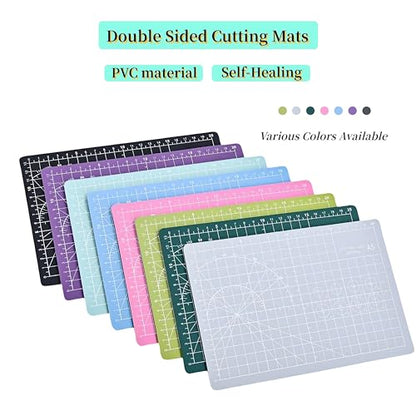 A5 Self-Healing Cutting Pads, Small Cutting Mat, Professional Double Sided Durable Cutting Mat, Great for Hop Scrapbooking, Quilting, Fabric, Sewing Craft Projects (Purple, A5) - color: Purple