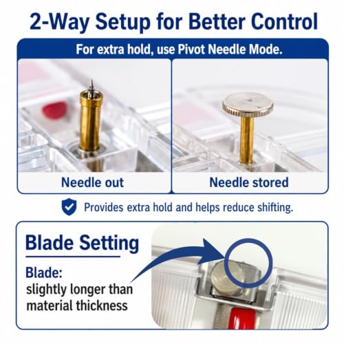 NT iC-1500P Circle Cutter Set with Center Gauge, Adjustable Paper Craft Tool, Blades (BDA-200P) + Cutting Mat, Made in Japan