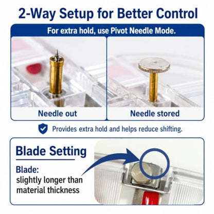 NT iC-1500P Circle Cutter Set with Center Gauge, Adjustable Paper Craft Tool, Blades (BDA-200P) + Cutting Mat, Made in Japan