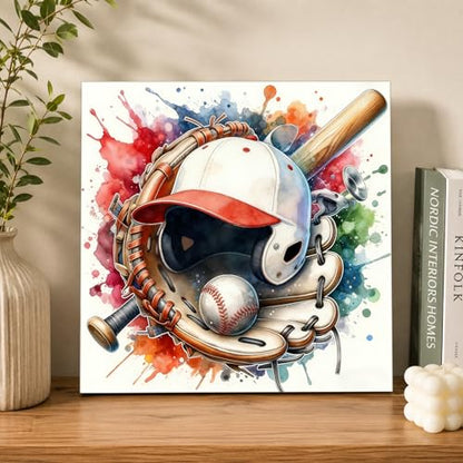 AUKELHJ Framed Paint by Numbers Kit for Adults, Baseball, 10x10 inch - color: 17-Baseball