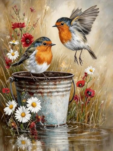 Diamond Art Kits for Adults,Cute Birds Diamond Painting Kits 12x16in | Diamond Painting Kit - Sparkling Full Drill Design Perfect for Home Decor, Holiday Gifting, And Relaxing Crafting 12x16inch - color: DP04792