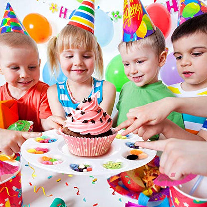 28pcs Paint Tray Palettes Plastic for Kids to Put Cupcake and Art Painting - color: 28pcs