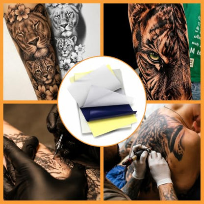 Tattoo Transfer Paper - Ruicco 50 Sheets Tattoo Stencil Paper Thermal Stencil Paper 4 Layers A4 Size