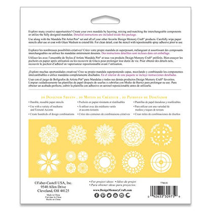 Faber-Castell Mixed Media Paper Stencils - 13 Mandala Stencils Designs, 202 - Mandala - style: Mandala