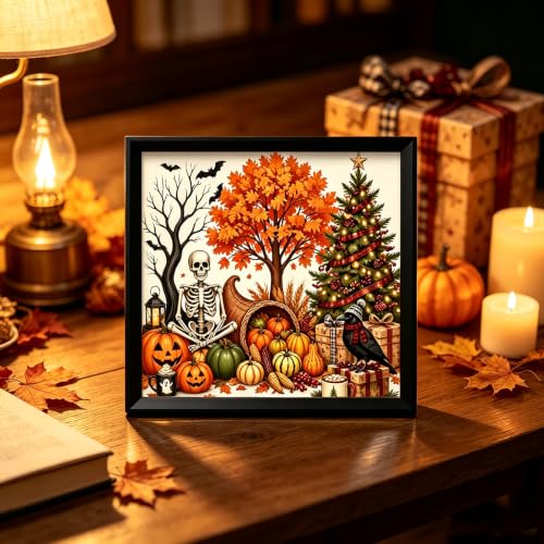 Halloween 5D Diamond Painting Kit for Adults,Fall Holiday Diamond Art Kits | DIY Full Round Drill Skeleton Pumpkin Crow Gem Painting Paint by Diamonds Craft for Home Wall Decor 12x16inch - color: KM1268-1