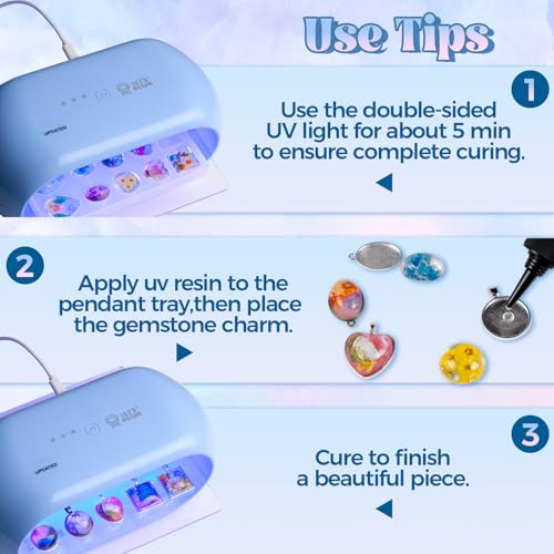 LET'S RESIN Cabochon Gems Resin Molds, 36-Cavity Jewelry Making Kit | Includes 16 Metal Pendant Trays, Silicone Molds for UV & Epoxy Resin, Pendants, Earrings, Necklaces, DIY Craft Supplies