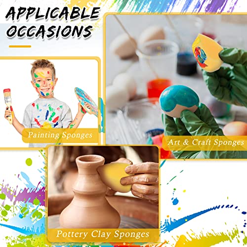 Yinkin 24 Pcs Face Paint Sponge Petal Face Painting Oval Sponges High Density Face Painting Supplies for Kids Adults Art Work Halloween Makeup Body Paint (Yellow)