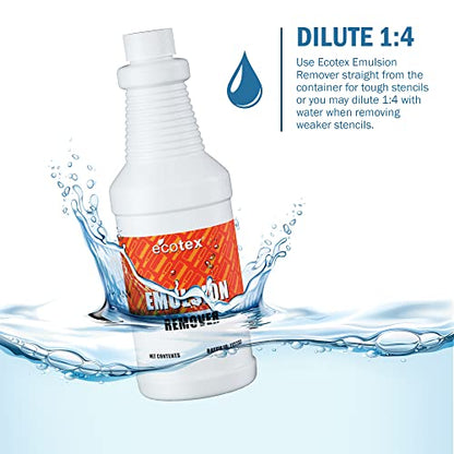 Ecotex® Screen Printing Emulsion Remover, Diazo Photo Stencil Remover, GL | Biodegradable Emulsion Remover For Silk Screens - Removes Diazo, Photo Emulsion & Stencil Residue, Dilutes Up To 4:1, 1 Qt - size: 128 Ounce (Pack of 1)