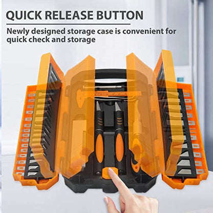 MANUFORE 34pcs Large Exacto Knife Set Craft Precision Knife Set Orange - color: Orange
