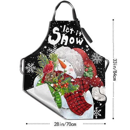 Imiss Waterproof Stain-Resistant Cooking Chef Aprons for Grill BBQ Baking 27 X 31 Inch - color: Let It Snow