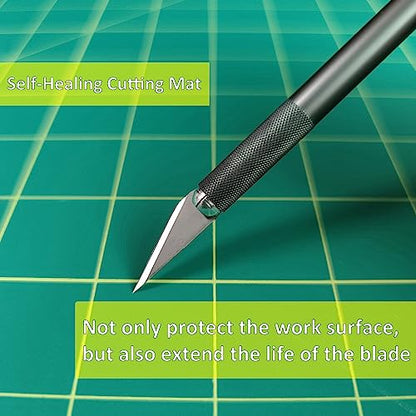 NEWBRAUG 9'' × 12'' Professional Self Healing Cutting Double Sided 5-Ply Mat, Best Gridded Rotary Cutting Board for Quilting, Sewing, Craft, Fabric & Scrapbooking (Green/Black)… - color: Green & Black, size: 12"L x 9"W
