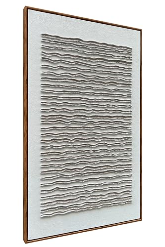 NANKAI Art Hand-Painted White Texture Art Oil Painting Modern Minimalist Wall Art Deco Painting Home Office Corridor Wall Art Deco 36x24 Inches (with Solid Wood Exterior Frame) - color: Nkhb271