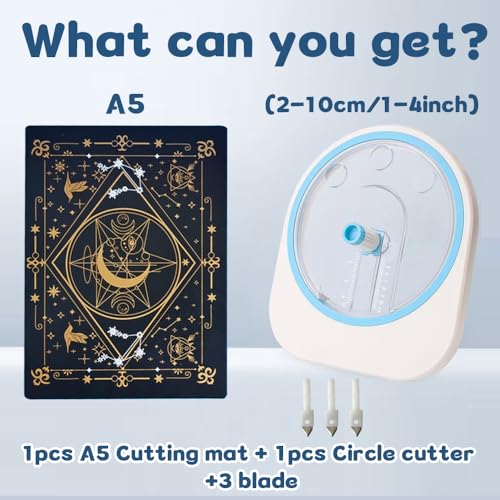 Adjustable Circle Paper Cutter, 1-4 Inch Cutting Diameter Heavy Duty Circular Cutting Tool for Scrapbooking, Cardstock, DIY Crafts, Photo Cutting
