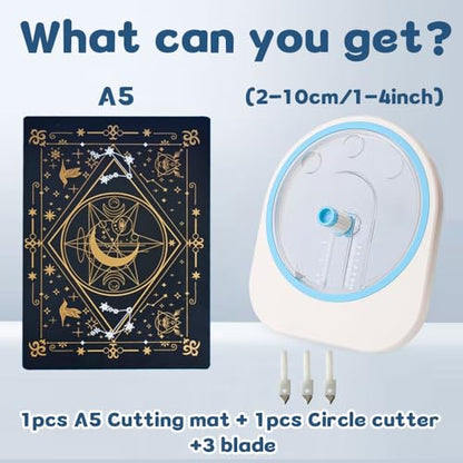 Adjustable Circle Paper Cutter, 1-4 Inch Cutting Diameter Heavy Duty Circular Cutting Tool for Scrapbooking, Cardstock, DIY Crafts, Photo Cutting