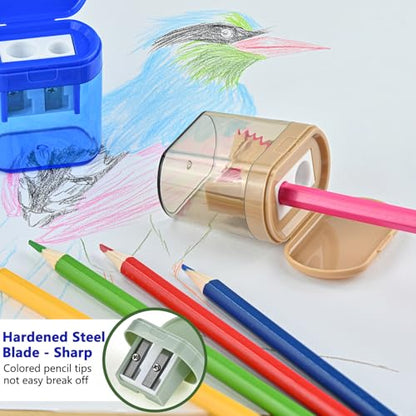 Colored Pencil Sharpener Bulk for Kids Manual Handheld Crayon Sharpeners - style: 24Pcs Sharpeners - C