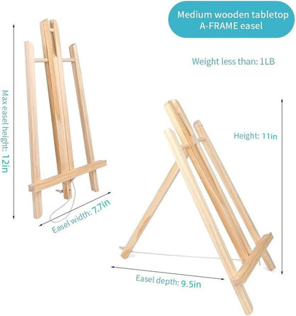 11.8" Wood Easels, Small Tabletop Display Stand, Tripod, Painting Party Easel, Kids Student Tabletop Easels for Painting, Portable Canvas Photo Picture Sign Holder - style: 1