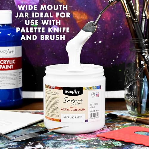 Handy Art Modeling Paste, 16 oz, Opaque White Finish, 3D Texture & Impasto - color: Modeling Paste, size: 16 Fl Oz