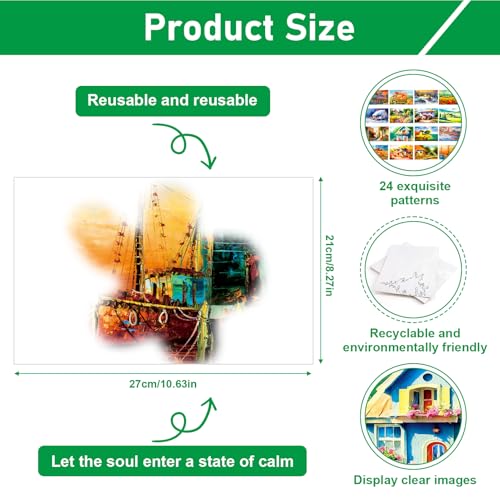 24Pcs Reusable Water Doodle Coloring Set for Dementia Product for Elderly - color: Country Life