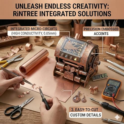 Versatile Copper Sheet for Crafting and Electrical Projects - 44 Gauge(0.05mm), 8in x 10ft, Waterproof & Heat-Resistant Copper Mesh Roll - color: 44 Gauge(0.05mm) x 8in x 10ft - Bronze