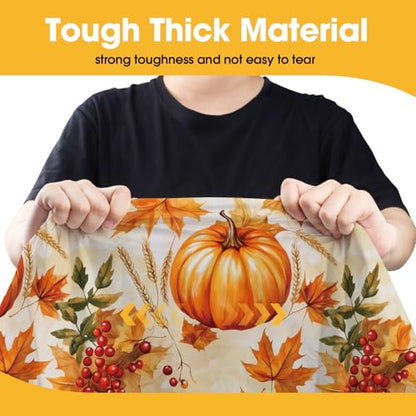 Niuara Fall Pumpkin Plastic Table Cloth Disposable, 4 Pack, 54 x 108 in | Rectangle, 6 ft Tables, Fall Thanksgiving Party, Holiday Gathering - color: Fall Pumpkin, size: 54" x 108" - 4 Packs