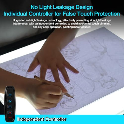 DEAR CARBON A2 Light Pad,LED Light Board for Diamond Painting,Tracing | 9000 Lux Bright Light,10 Brightness Levels,Independent Anti-Touch Controller,Ultra Thin Design,USB-C Connection - size: A2 3-Color