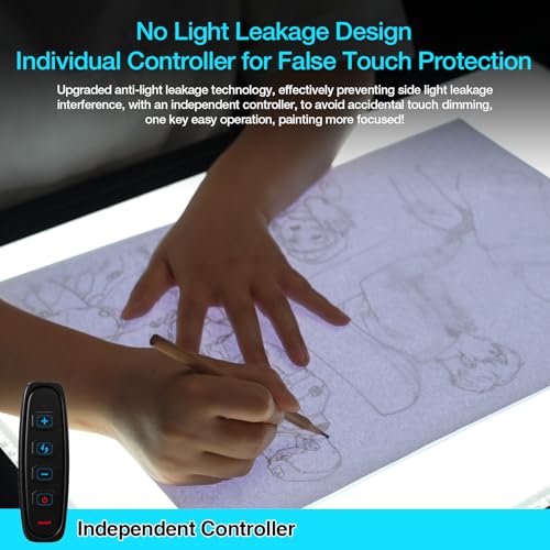 DEAR CARBON A2 Light Pad,LED Light Board for Diamond Painting,Tracing | 9000 Lux Bright Light,10 Brightness Levels,Independent Anti-Touch Controller,Ultra Thin Design,USB-C Connection - size: A2 3-Color