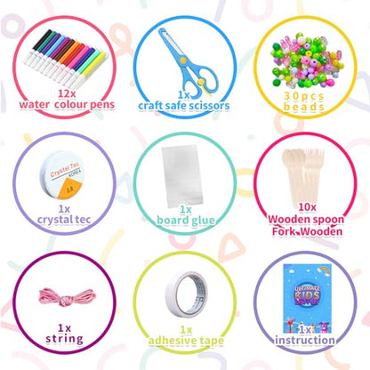 Itopstar 3000 Kids Arts and Crafts Supplies for Kids Crafting Supply in 3 Layered Plastic Art Box All in One Ages 8 9 10 11 & 12 Year Old Girls & Boys Crafting Supply Set - color: Light Purple 3000pcs