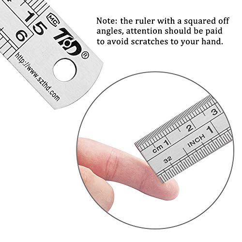 ZZTX Metal Ruler 6 Inches Stainless Steel 12 Pack | Rust-proof, Straight edge, Precise markings, Clear read
