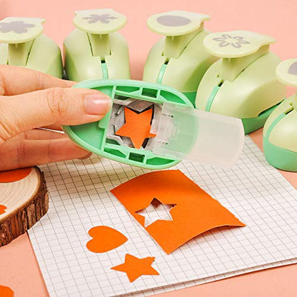 Paper Punches for Crafting Hole Punch fr Kids 1 Inch Craft Hole Punch Shape - style: 6 Diffrent Shapes Set 1