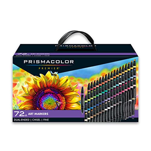 Prismacolor Premier Dual-Ended Art Markers, Alcohol Marker Set, Assorted Colors, 72 Count - Adult Coloring, Drawing, Arts & Crafts, Bible Study Supplies - color: Sunflower
