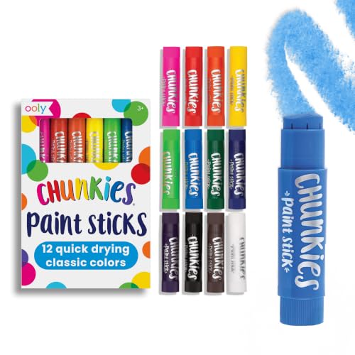 Ooly Chunkies Easy Grip Tempera Paint Sticks for Kids, Set of 12 - Classic - color: Classic Extended