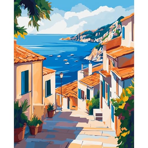 obterie Paint by Numbers Kit for Adults Beginner Oil Painting Kit Adult Paint by Number Kits on Canvas DIY Painting for Beginners Art by Numbers for Gifts Home Wall Decor 16x20 Inch - color: YF006