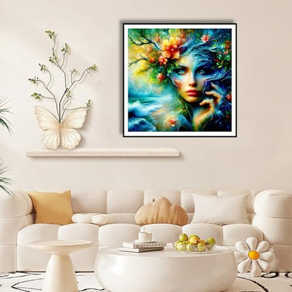 HvasJing Link Diamond Painting Kit for Adults, Flower Fairy Diamond Art Kit