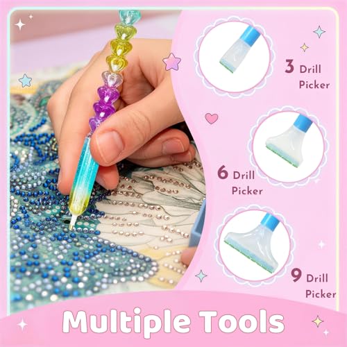 TAVOLOZZA Diamond Art Storage Case, 60 Slots Portable Diamond Painting Kits with Accessories for Craft Rhinestones & Jewelry Beads Organizer Boxes - style: Blend 60