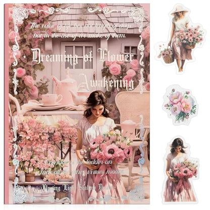 Uideyvi Dream Theme Sticker Scrapbooking Supplies for Junk Journal, 20 Sheets PET Stickers(TZ-001-007) - color: Dream theme