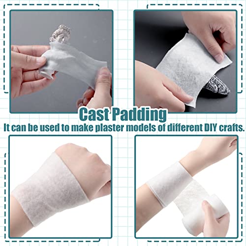 Nuanchu 12 Rolls Medical Cotton Cast Padding Plaster Cloth,6 Inch X 8.8 ft | Individual Wrapped, Undercast Protection Padding, Soft Cloth for Body Casts, Halloween Bandage Art, Mask Craft Supplies - size: 6 Inch X 8.8 ft