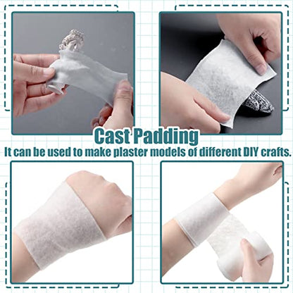 Nuanchu 12 Rolls Medical Cotton Cast Padding Plaster Cloth,6 Inch X 8.8 ft | Individual Wrapped, Undercast Protection Padding, Soft Cloth for Body Casts, Halloween Bandage Art, Mask Craft Supplies - size: 6 Inch X 8.8 ft