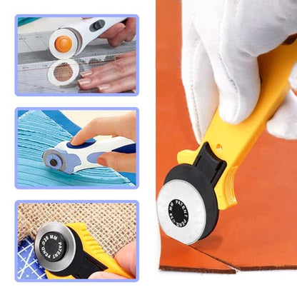 Mesee 10 Pieces Rotary Cutter Blade Set 28mm Rotary Blades Replacement Refill Round Cutting Blades Quilting Tool Accessory for Scrapbooking Sewing Fabric Paper Arts Crafts